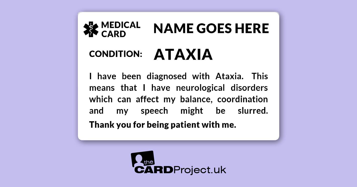 Ataxia Mono Awareness Card